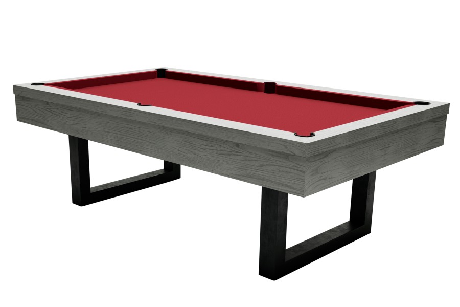 Billardtisch, Pool, Upcon, 8 ft. (Fuß), graue Eiche, 8 ft., Simonis 760 rot