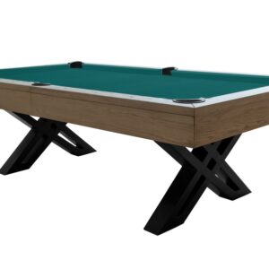 Billardtisch, Pool, X-Con, 8 ft. (Fuß), graue Eiche, Simonis 760 blaugrün