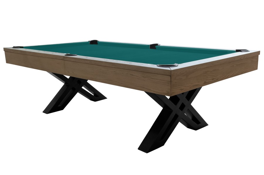 Billardtisch, Pool, X-Con, 8 ft. (Fuß), graue Eiche, Simonis 760 blaugrün