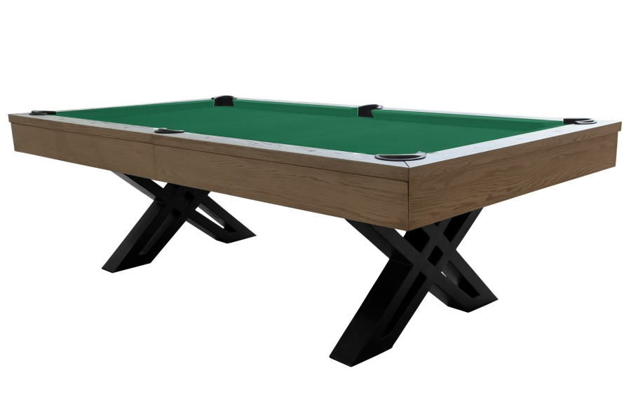 Billardtisch, Pool, X-Con, 8 ft. (Fuß), graue Eiche, Simonis 760 gelbgrün