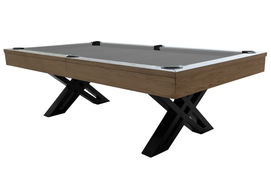 Billardtisch, Pool, X-Con, 8 ft. (Fuß), graue Eiche, Clubtuch grau