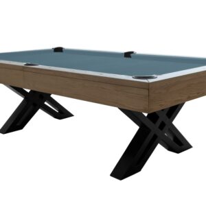 Billardtisch, Pool, X-Con, 8 ft. (Fuß), graue Eiche, Simonis 860 puderblau