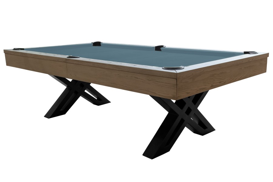 Billardtisch, Pool, X-Con, 8 ft. (Fuß), graue Eiche, Simonis 860 puderblau