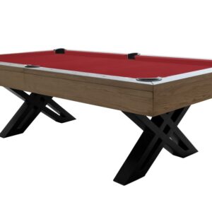 Billardtisch, Pool, X-Con, 8 ft. (Fuß), graue Eiche, Simonis 860 rot