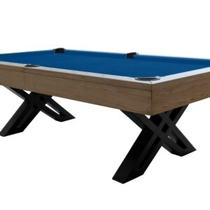 Billardtisch, Pool, X-Con, 8 ft. (Fuß), graue Eiche, Clubtuch royalblau