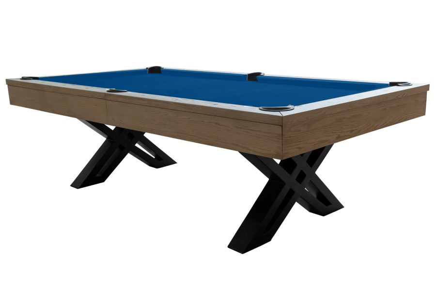 Billardtisch, Pool, X-Con, 8 ft. (Fuß), graue Eiche, Simonis 760 royalblau