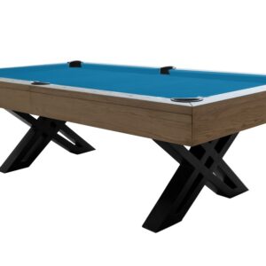 Billardtisch, Pool, X-Con, 8 ft. (Fuß), graue Eiche, Simonis 760 turnierblau