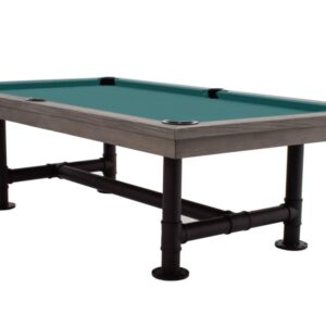 Billardtisch, Pool, Rasson Bedford, grau gebeizt, 8 ft., Simonis 860 blaugrün