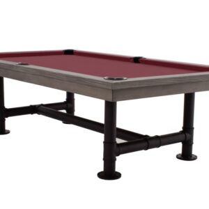 Billardtisch, Pool, Rasson Bedford, grau gebeizt, 8 ft., Clubtuch burgund