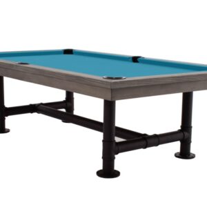 Billardtisch, Pool, Rasson Bedford, grau gebeizt, 8 ft., Simonis 760 elektrikblau