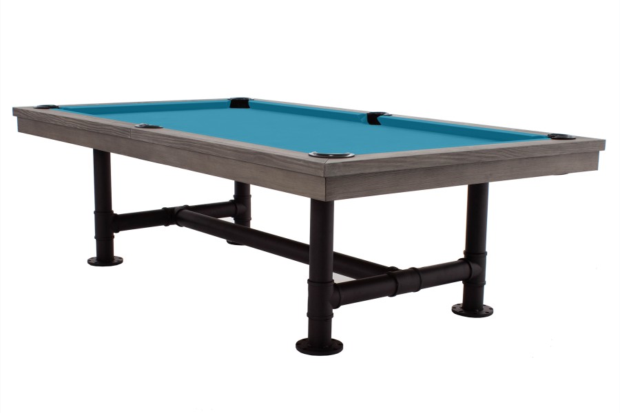 Billardtisch, Pool, Rasson Bedford, grau gebeizt, 8 ft., Simonis 760 elektrikblau