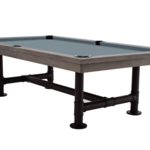 Billardtisch, Pool, Rasson Bedford, grau gebeizt, 7 ft., Simonis 860 puderblau