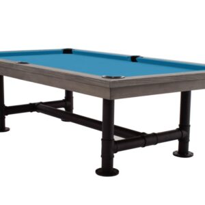 Billardtisch, Pool, Rasson Bedford, grau gebeizt, 8 ft., Simonis 860 turnierblau