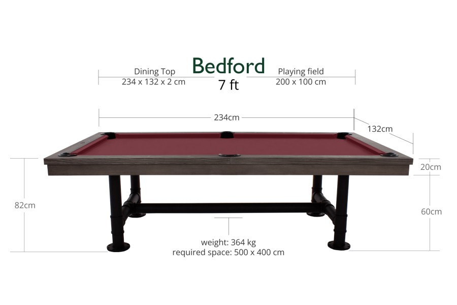 Billardtisch, Pool, Rasson Bedford, grau gebeizt, 7 ft., Simonis 760 royalblau – Bild 2