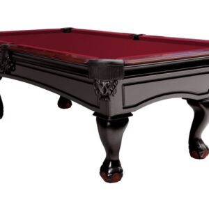 Billardtisch, Pool, Dover, 8 ft. (Fuß), schwarz, Clubtuch burgund