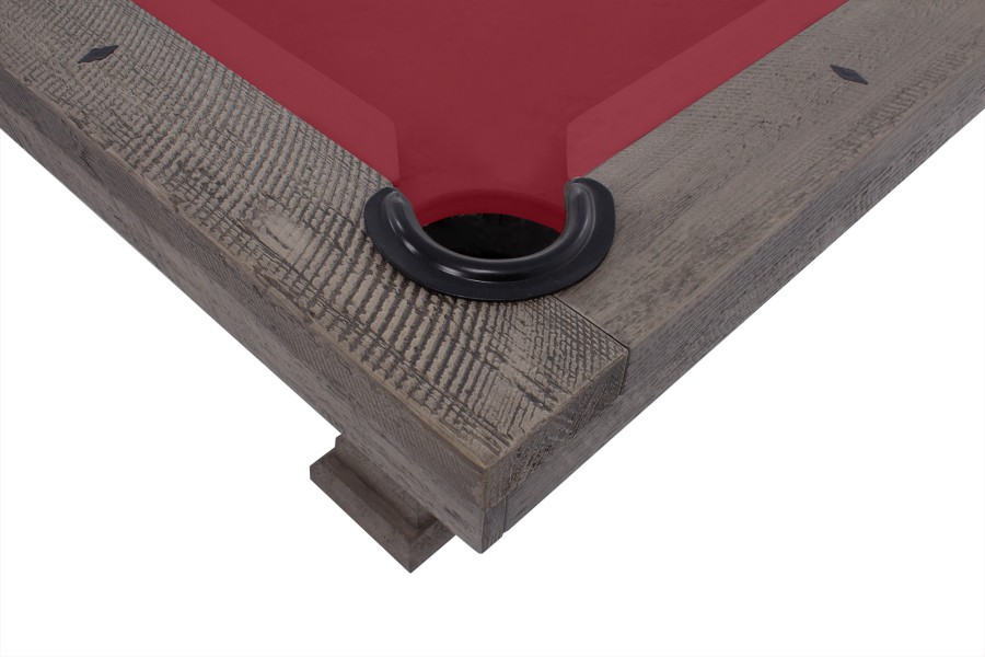Billardtisch / Esstisch, Pool, Rasson Vienna, 8 ft. (Fuß), gebeiztes Holz mit Grauton-Trübung, Simonis 860 burgund – Bild 4