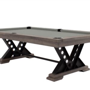 Billardtisch / Esstisch, Pool, Rasson Vienna, 8 ft. (Fuß), gebeiztes Holz mit Grauton-Trübung, Simonis 760 grau