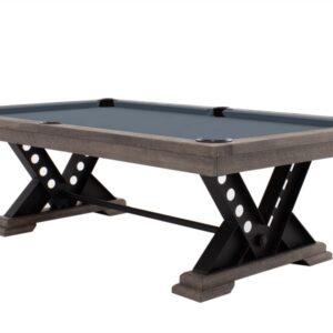 Billardtisch / Esstisch, Pool, Rasson Vienna, 8 ft. (Fuß), gebeiztes Holz mit Grauton-Trübung, Simonis 860 shark grey