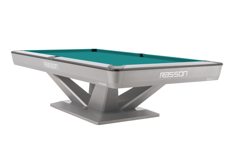 Billardtisch, Pool, Rasson Victory III, silber, CLUB Taschenmaß, 8 ft., Simonis 760 blaugrün