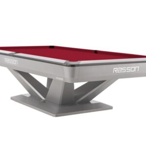 Billardtisch, Pool, Rasson Victory III, silber, CLUB Taschenmaß, 9 ft., Simonis 860 burgund