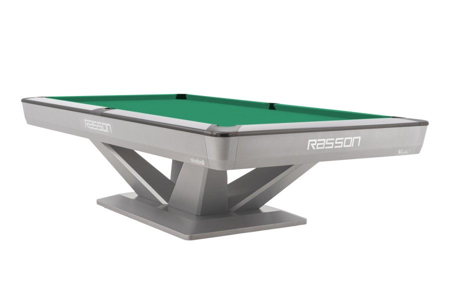 Billardtisch, Pool, Rasson Victory III, silber, CLUB Taschenmaß, 9 ft., Simonis 860 gelbgrün