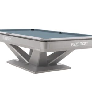 Billardtisch, Pool, Rasson Victory III, silber, CLUB Taschenmaß, 8 ft., Simonis 860 puderblau
