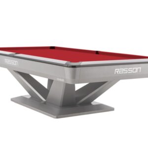 Billardtisch, Pool, Rasson Victory III, silber, CLUB Taschenmaß, 9 ft., Simonis 760 rot