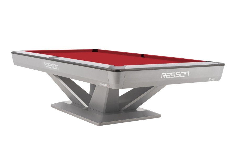 Billardtisch, Pool, Rasson Victory III, silber, CLUB Taschenmaß, 9 ft., Simonis 760 rot