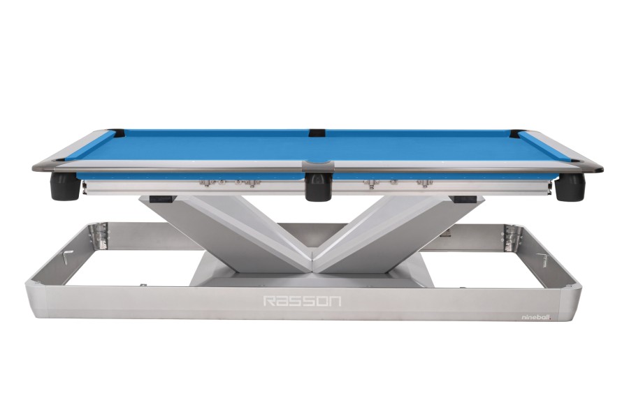 Billardtisch, Pool, Rasson Victory III, silber, CLUB Taschenmaß, 9 ft., Simonis 760 rot – Bild 5