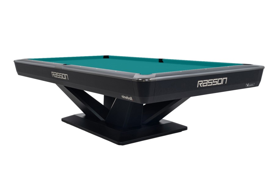 Billardtisch, Pool, Rasson Victory III, schwarz, CLUB Taschenmaß, 8 ft., Simonis 860 blaugrün