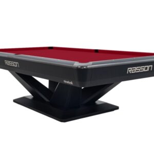 Billardtisch, Pool, Rasson Victory III, schwarz, CLUB Taschenmaß, 9 ft., Simonis 860 burgund