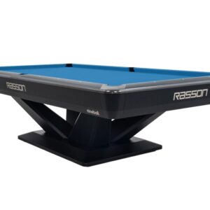 Billardtisch, Pool, Rasson Victory III, schwarz, CLUB Taschenmaß, 9 ft., Simonis 860 elektrikblau