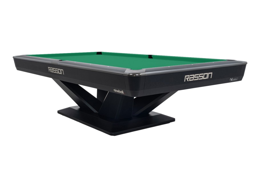 Billardtisch, Pool, Rasson Victory III, schwarz, CLUB Taschenmaß, 9 ft., Simonis 860 gelbgrün