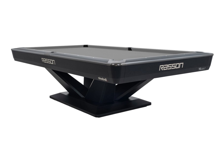 Billardtisch, Pool, Rasson Victory III, schwarz, CLUB Taschenmaß, 9 ft., Simonis 760 grau
