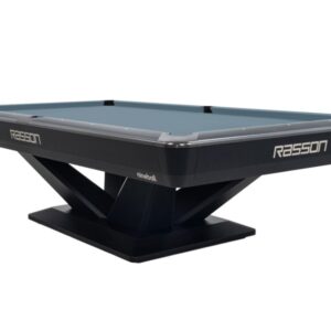 Billardtisch, Pool, Rasson Victory III, schwarz, CLUB Taschenmaß, 9 ft., Simonis 860 puderblau