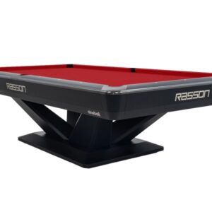 Billardtisch, Pool, Rasson Victory III, schwarz, CLUB Taschenmaß, 9 ft., Simonis 860 rot