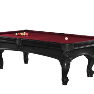 Billardtisch, Pool, Shelton, 8 ft. (Fuß), schwarz, Clubtuch burgund