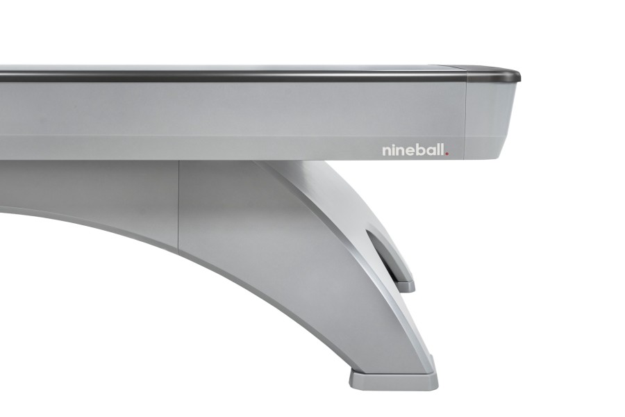 Billardtisch, Pool, Rasson Ox II, 9 ft. (Fuß), silber, CLUB Taschenmaß, Simonis 760 blaugrün – Bild 4