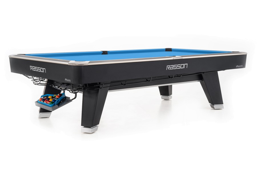 Billardtisch, Pool, Rasson ACURRA (MR-SUNG SERIES), 9 ft. (Fuß), schwarz-matt (Strong Black), MATCHROOM Taschenmaß, Simonis 760 blaugrün – Bild 4