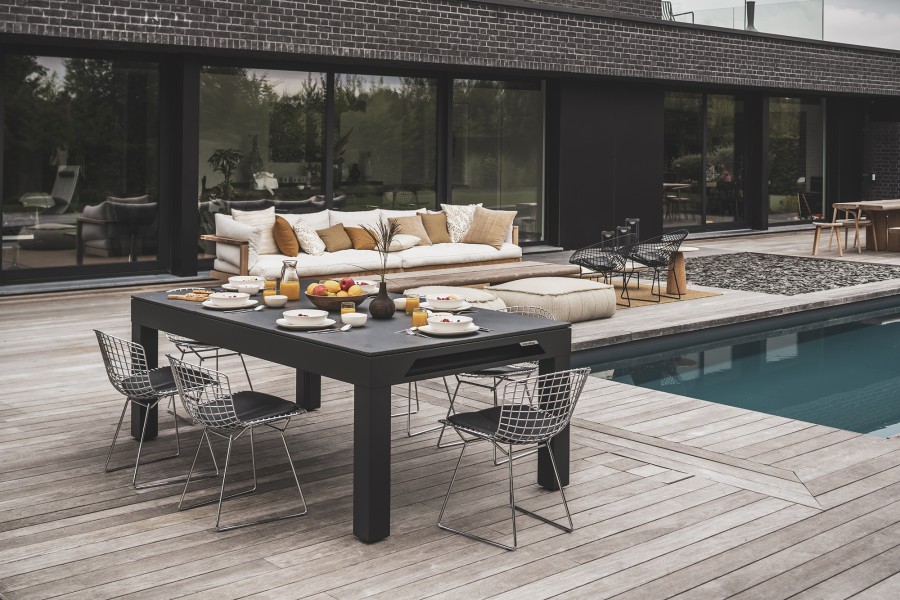 Abdeckplatte, 7 ft. (Fuß), Steindekor für schwarzen Cornilleau Classic Outdoor Billardtisch – Bild 8