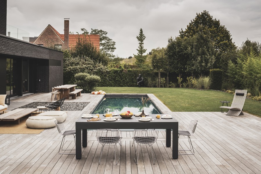 Abdeckplatte, 7 ft. (Fuß), Steindekor für schwarzen Cornilleau Classic Outdoor Billardtisch – Bild 4