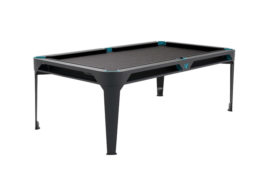 Billardtisch, Pool, Cornilleau Hyphen Outdoor, 7 ft. (Fuß), schwarz, Spielfläche: Dunkelgrau, Taschen: Meergrün