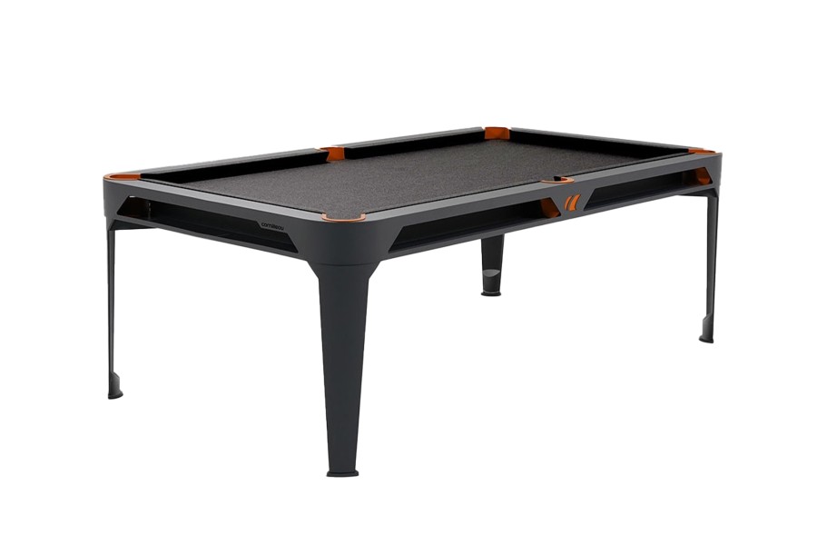 Billardtisch, Pool, Cornilleau Hyphen Outdoor, 7 ft. (Fuß), schwarz, Spielfläche: Dunkelgrau, Taschen: Terrakotta