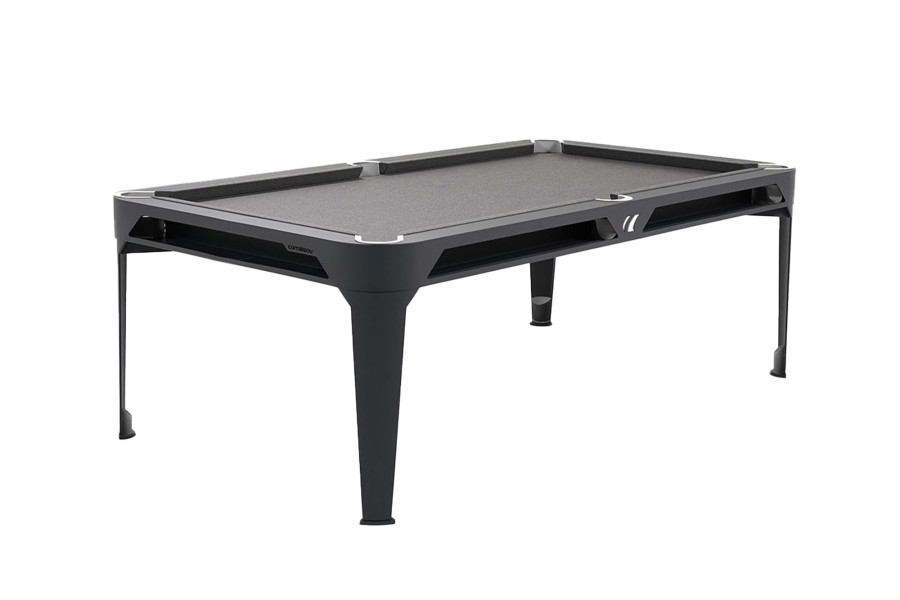 Billardtisch, Pool, Cornilleau Hyphen Outdoor, 7 ft. (Fuß), schwarz, Spielfläche: Hellgrau, Taschen: Weiß