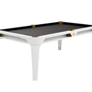 Billardtisch, Pool, Cornilleau Hyphen Outdoor, 7 ft. (Fuß), weiß, Spielfläche: Dunkelgrau, Taschen: Senf