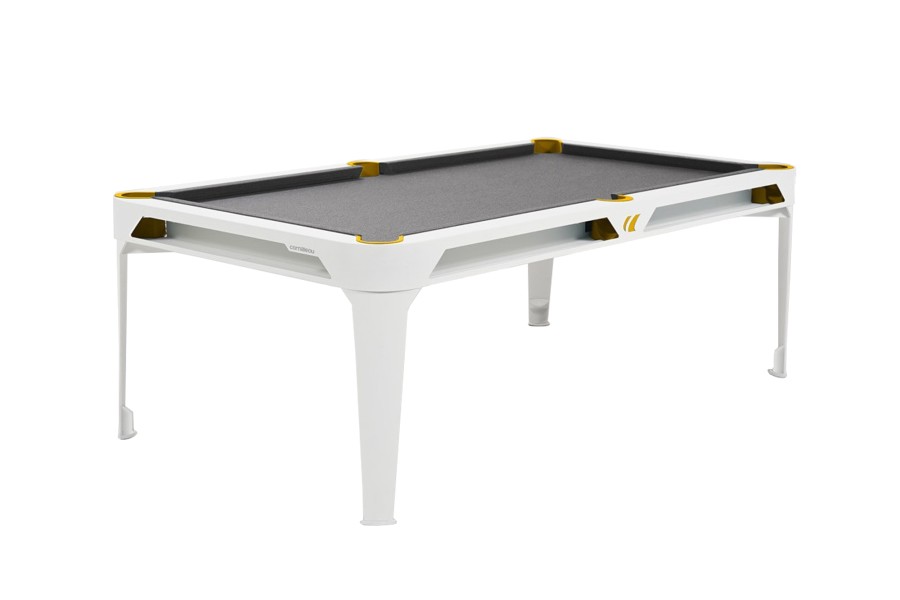 Billardtisch, Pool, Cornilleau Hyphen Outdoor, 7 ft. (Fuß), weiß, Spielfläche: Hellgrau, Taschen: Senf