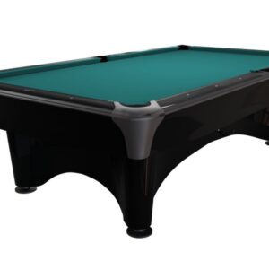 Billardtisch, Pool, Dynamic IV, glänzend schwarz, 9 ft., Simonis 760 blaugrün