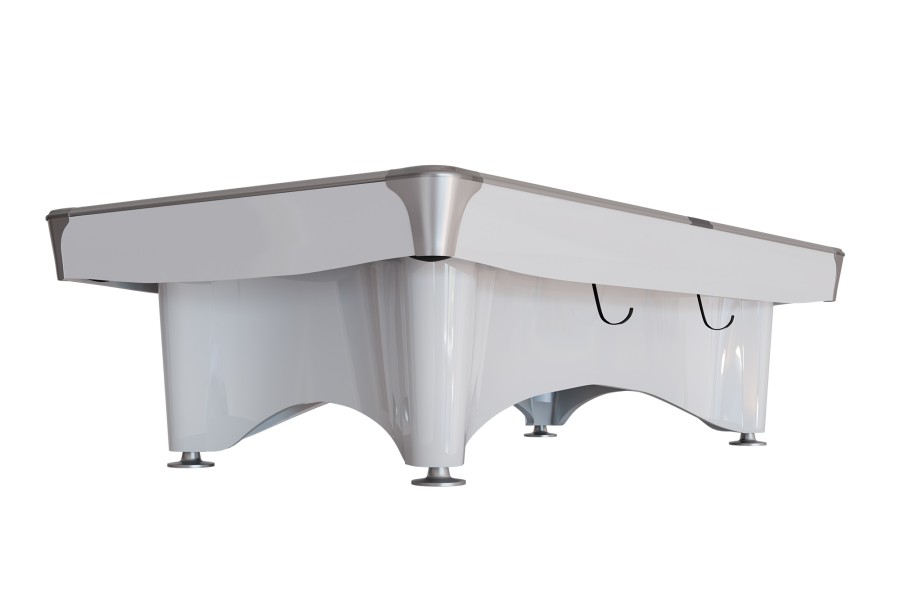 Billardtisch, Pool, Dynamic IV, 9 ft. (Fuß), glänzend-weiß, Simonis 760 blaugrün – Bild 6