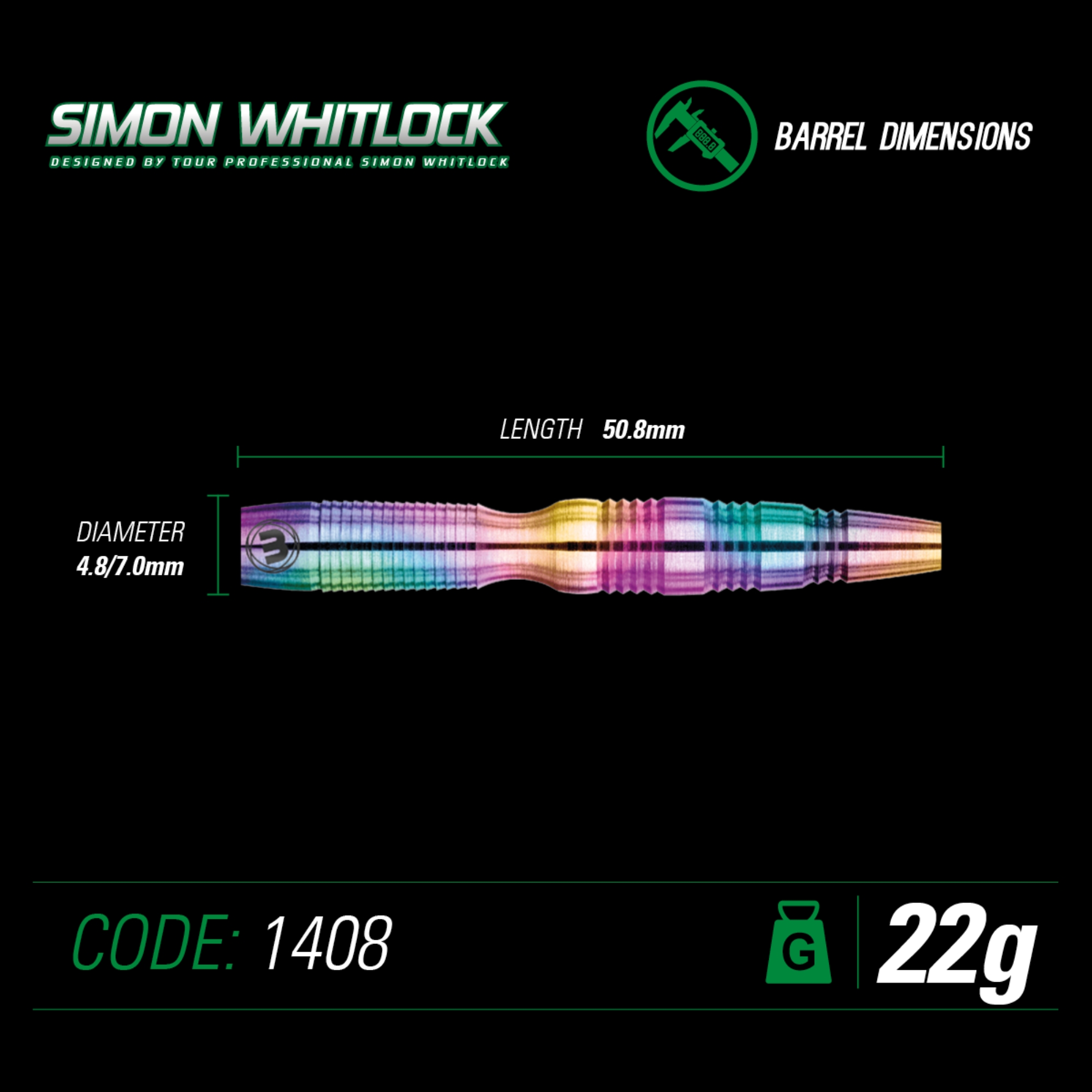 Winmau - Steeldart - Whitlock Urban Grip 22 gr. – Bild 3