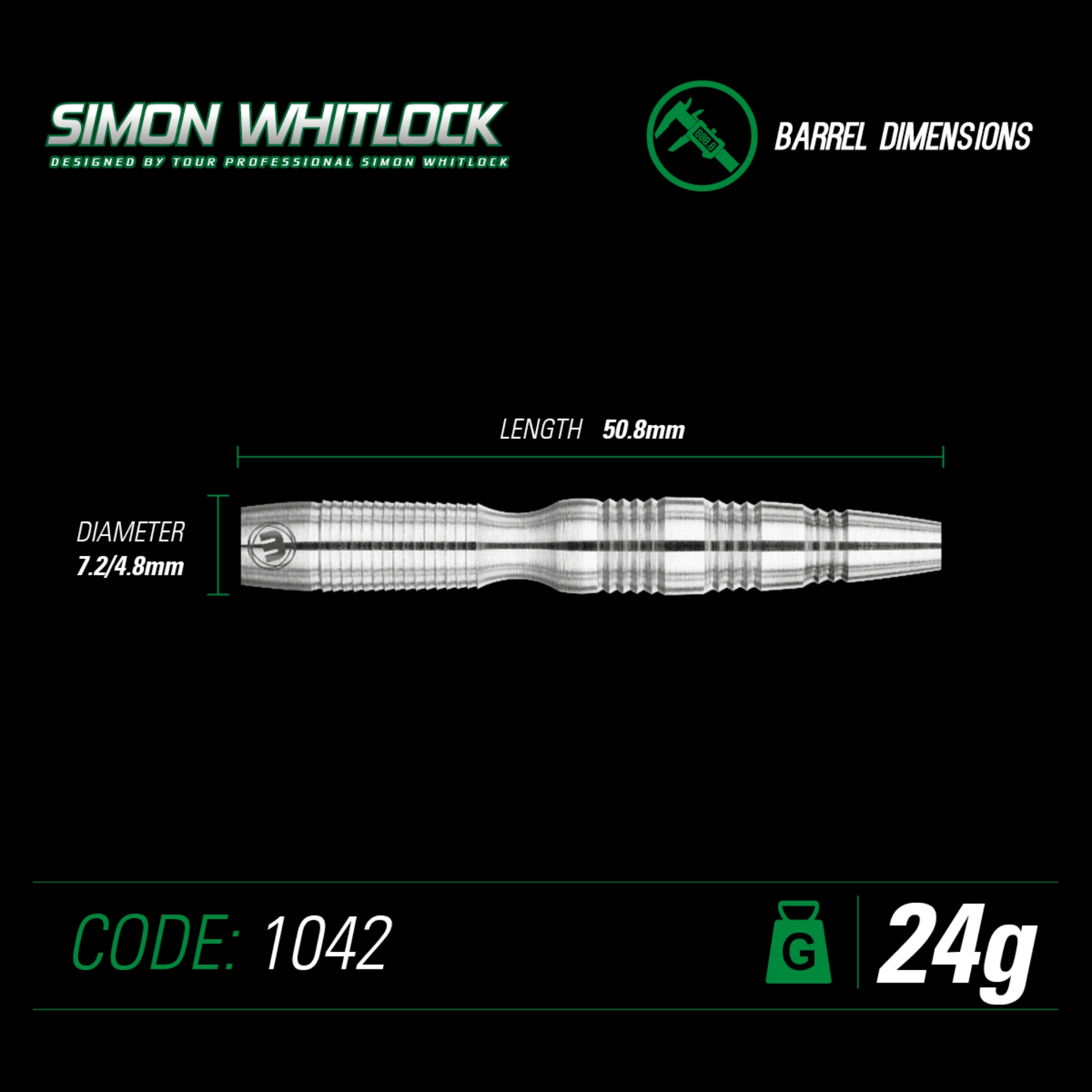 Winmau - Steeldart - Simon Whitlock Silver 24 gr. – Bild 3